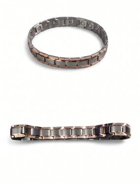 NIP | Two-Tone Rose Gold & Silver Magnetic Therapy Link Bracelet